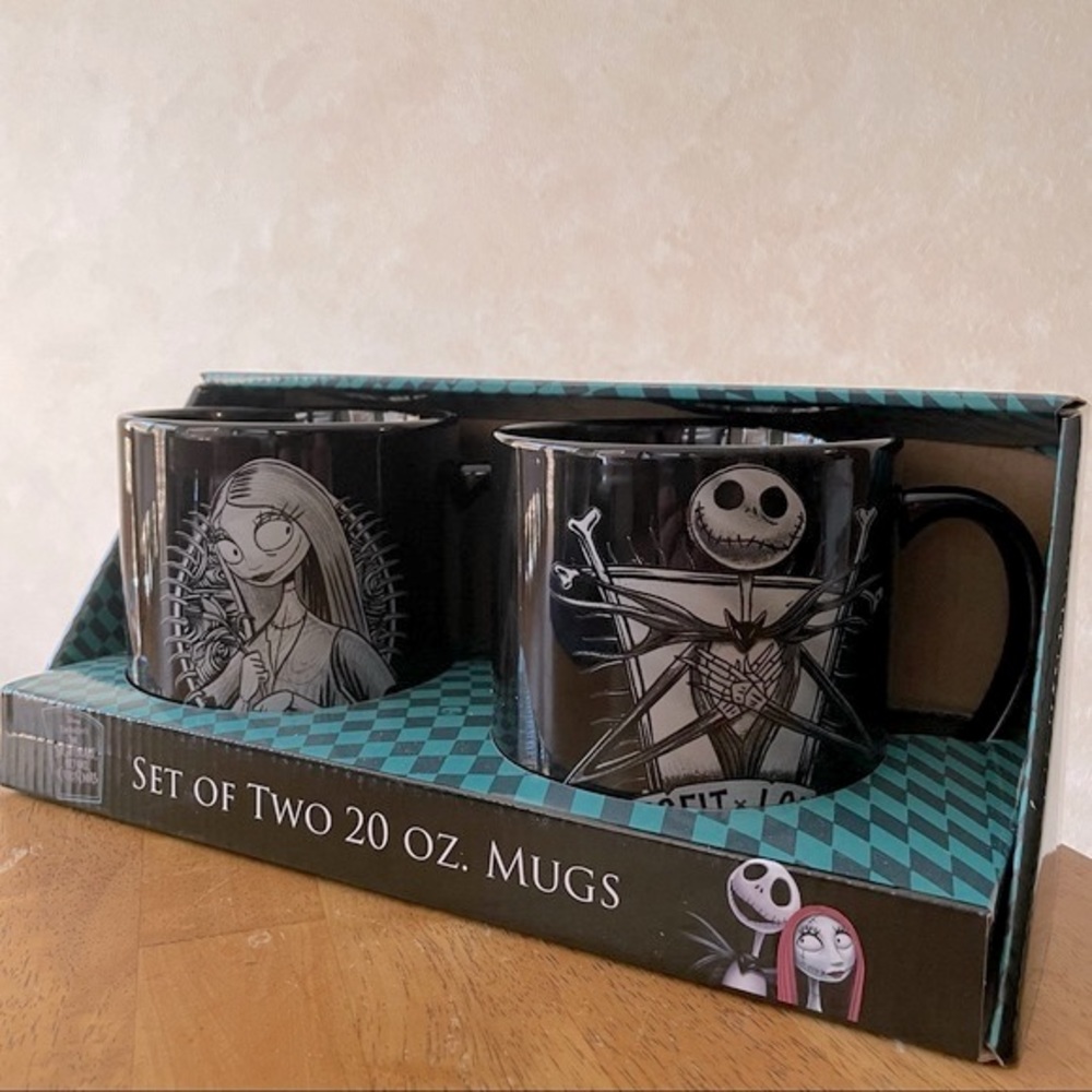 Disney Tim Burton's The Nightmare Before Christmas Set of 2 Mugs Jack & Sally